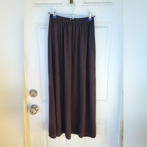 Eileen Fisher chocolate 100% silk skirt sz S